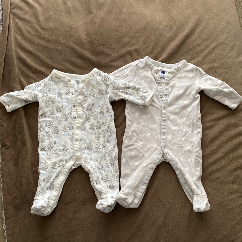 Janie and Jack baby onesie set of 2; size 0-3 months double sided;